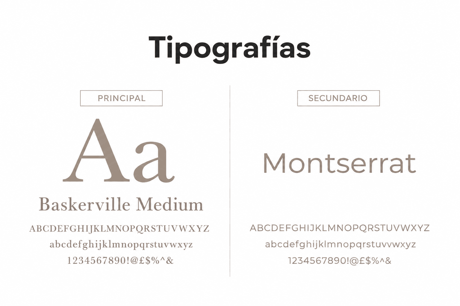 Tipografías · Baskerville + Montserrat